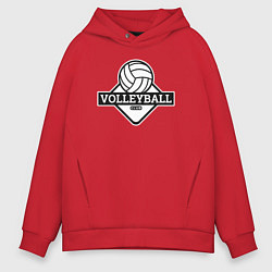 Толстовка оверсайз мужская Volleyball club, цвет: красный
