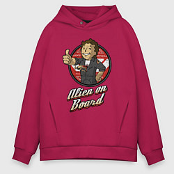 Толстовка оверсайз мужская Fallout - vault girl, цвет: маджента