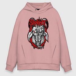 Толстовка оверсайз мужская Slipknot - rotten goat, цвет: пыльно-розовый