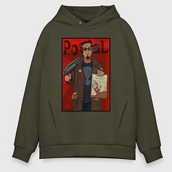 Толстовка оверсайз мужская Postal - petition, цвет: хаки