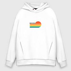 Толстовка оверсайз мужская Москва ретро, цвет: белый