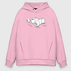 Толстовка оверсайз мужская Формульный болид, цвет: светло-розовый