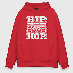 Толстовка оверсайз мужская Hip hop life, цвет: красный