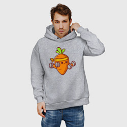 Толстовка оверсайз мужская Морковь на спорте, цвет: меланж — фото 2