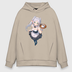 Толстовка оверсайз мужская Фрирен горничная, цвет: миндальный