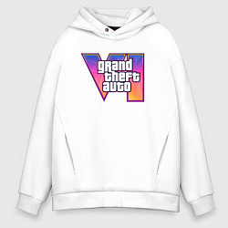 Толстовка оверсайз мужская Grand theft auto VI, цвет: белый