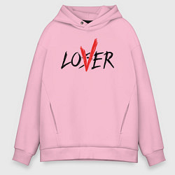 Толстовка оверсайз мужская Loser lover, цвет: светло-розовый