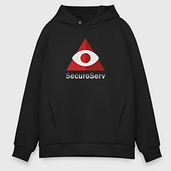 Толстовка оверсайз мужская SecuroServ - private security organization, цвет: черный
