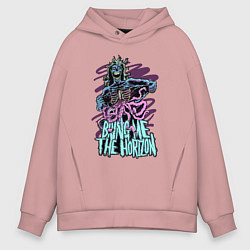 Толстовка оверсайз мужская Bring Me the Horizon - Zombie, цвет: пыльно-розовый