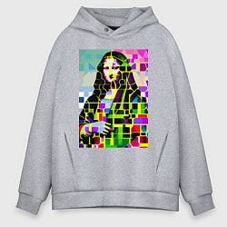 Толстовка оверсайз мужская Mona Lisa - mosaic pop art, цвет: меланж