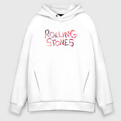 Толстовка оверсайз мужская The Rolling Stones - logo, цвет: белый