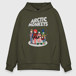 Толстовка оверсайз мужская Arctic Monkeys clowns, цвет: хаки