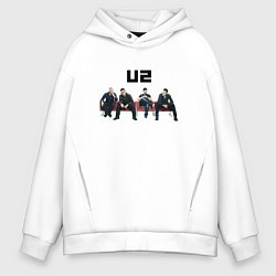 Толстовка оверсайз мужская U2 - A band, цвет: белый