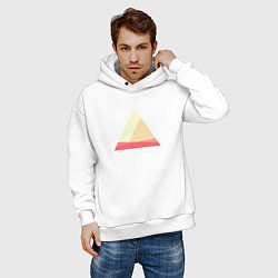 Толстовка оверсайз мужская Абстрактные цветные треугольники, цвет: белый — фото 2