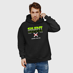 Толстовка оверсайз мужская Silent mode, цвет: черный — фото 2