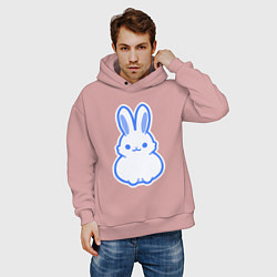 Толстовка оверсайз мужская White bunny, цвет: пыльно-розовый — фото 2