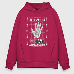 Толстовка оверсайз мужская X-ray streetwear, цвет: маджента