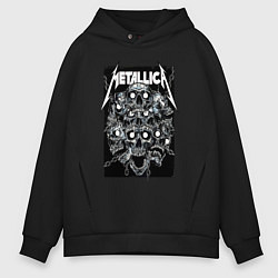 Толстовка оверсайз мужская Metallica - skulls, цвет: черный