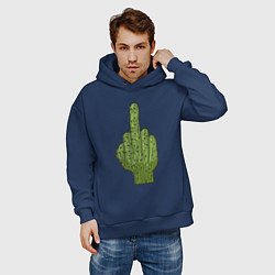 Толстовка оверсайз мужская Cactus fuck, цвет: тёмно-синий — фото 2