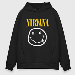 Толстовка оверсайз мужская Nirvana original, цвет: черный