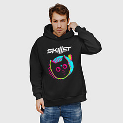 Толстовка оверсайз мужская Skillet rock star cat, цвет: черный — фото 2