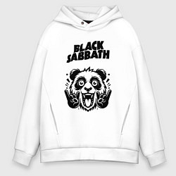 Толстовка оверсайз мужская Black Sabbath - rock panda, цвет: белый