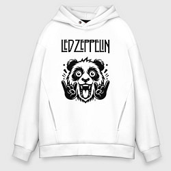 Толстовка оверсайз мужская Led Zeppelin - rock panda, цвет: белый