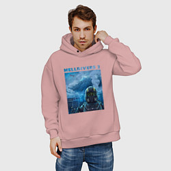 Толстовка оверсайз мужская Helldivers 2: ПТСР, цвет: пыльно-розовый — фото 2