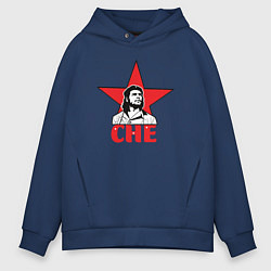 Толстовка оверсайз мужская Che Guevara star, цвет: тёмно-синий