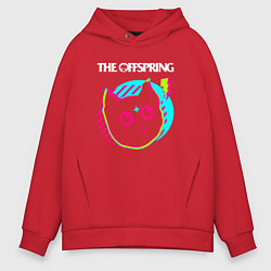 Толстовка оверсайз мужская The Offspring rock star cat, цвет: красный