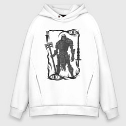 Толстовка оверсайз мужская Skeleton warrior, цвет: белый