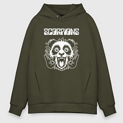 Толстовка оверсайз мужская Scorpions rock panda, цвет: хаки