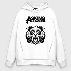 Толстовка оверсайз мужская Asking Alexandria - rock panda, цвет: белый