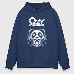 Толстовка оверсайз мужская Ozzy Osbourne rock panda, цвет: тёмно-синий