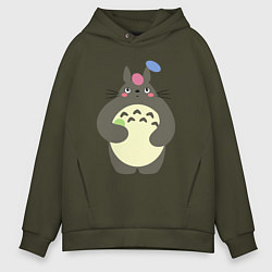 Толстовка оверсайз мужская Totoro game, цвет: хаки