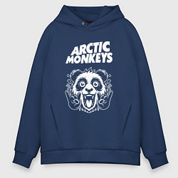 Толстовка оверсайз мужская Arctic Monkeys rock panda, цвет: тёмно-синий