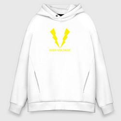 Толстовка оверсайз мужская Hihg Voltage!, цвет: белый