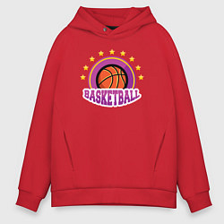 Толстовка оверсайз мужская Basket stars, цвет: красный