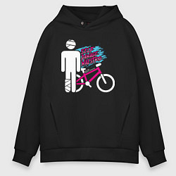 Толстовка оверсайз мужская Sports mechanics Bicyclist, цвет: черный