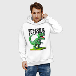 Толстовка оверсайз мужская Beerzaur - meme ai art, цвет: белый — фото 2