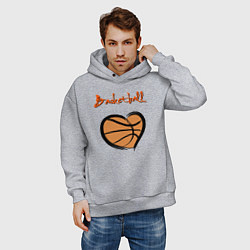 Толстовка оверсайз мужская Basket lover, цвет: меланж — фото 2