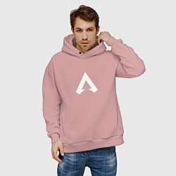 Толстовка оверсайз мужская Logo apex, цвет: пыльно-розовый — фото 2