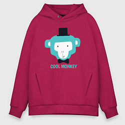 Толстовка оверсайз мужская Cool monkey, цвет: маджента