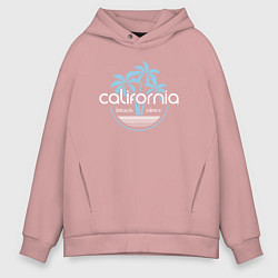 Толстовка оверсайз мужская California beach, цвет: пыльно-розовый
