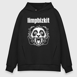 Толстовка оверсайз мужская Limp Bizkit rock panda, цвет: черный