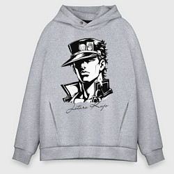 Толстовка оверсайз мужская Jotaro Kujo - anime ai art, цвет: меланж