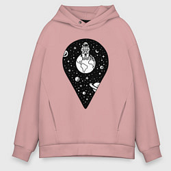 Толстовка оверсайз мужская Точка космоса, цвет: пыльно-розовый