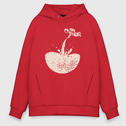 Толстовка оверсайз мужская Космический всплеск, цвет: красный