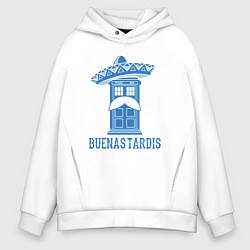 Толстовка оверсайз мужская Buenas tardis, цвет: белый