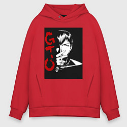 Толстовка оверсайз мужская Эйкити Онидзука GTO, цвет: красный